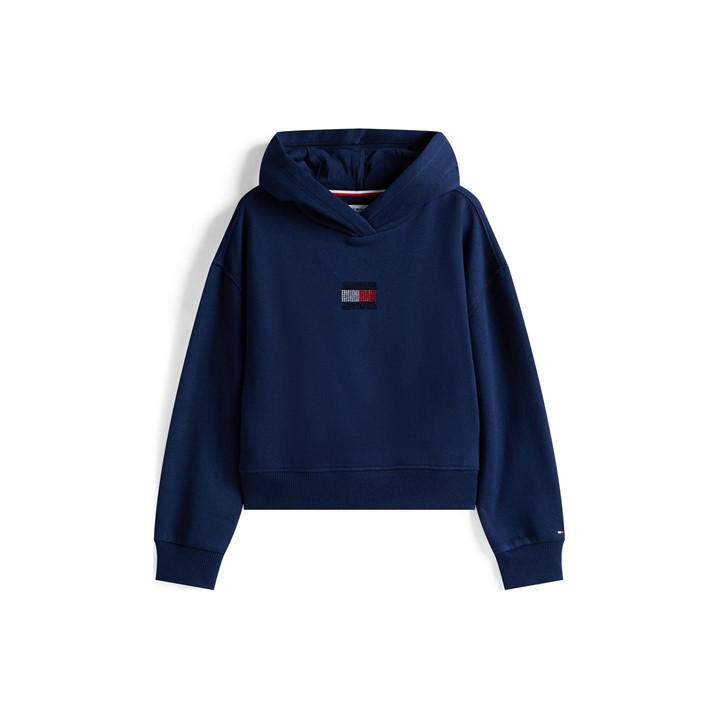 Tommy Hilfiger Girls Blue Tommy Diamante Hood Jn54 Size 13