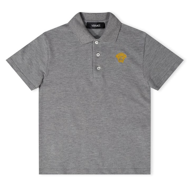 Versace Boys Grey Logo Polo Shirt Juniors - 11 - 12 Years
