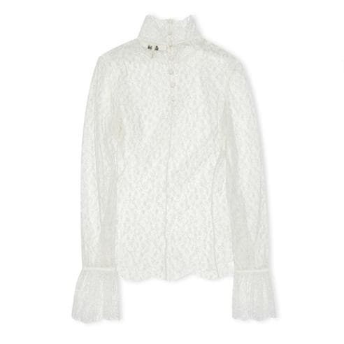 CHLOE - Sheer Floral Lace Blouse
