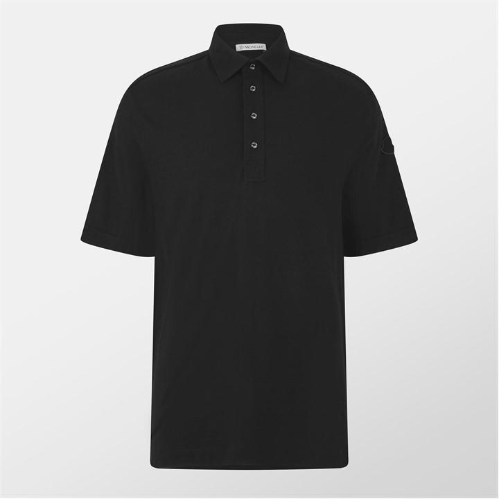 Moncler Men's Black Edit Ss Polo Large
