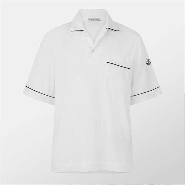 Blue 778 - MONCLER - Men's Towel Textured Short Sleeve Polo Shirt