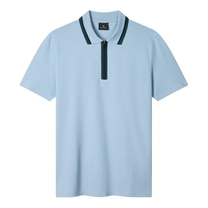 Ps Paul Smith Men's Blue Ps Zip Tip Polo