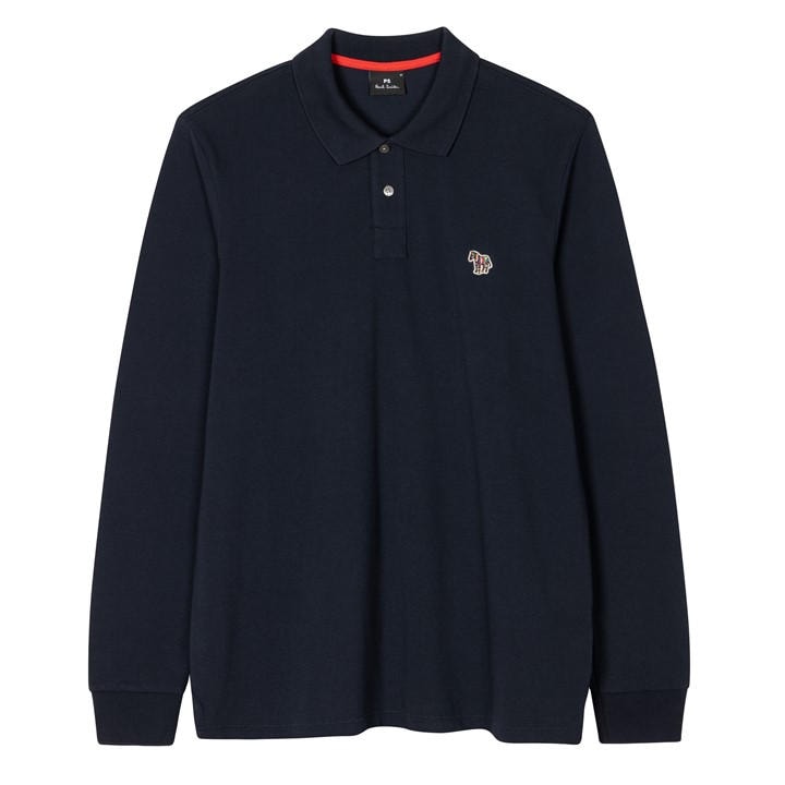 Ps Paul Smith Men's Blue Long Sleeve Zebra Polo Shirt 3XL