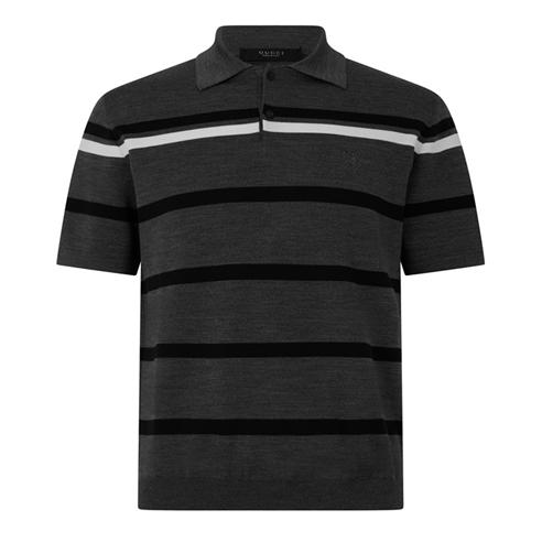 GUCCI - Men's GG Stripe All-Over Wool Short-Sleeve Polo Shirt