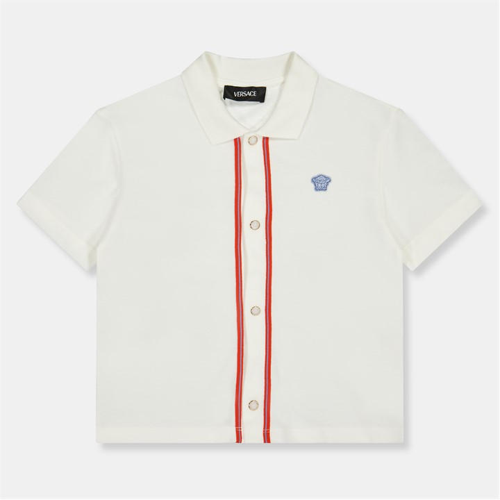 Versace Boys White Kids' Logo Short Sleeve Polo Shirt - 11 - 12 Years