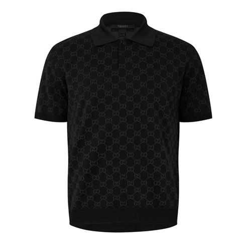 GUCCI - Men's Short-Sleeve Knit Polo Shirt