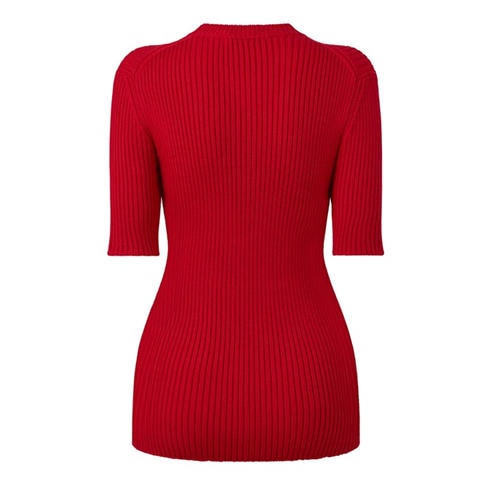 PRADA - Women's Ribbed Cotton Short-Sleeve Polo