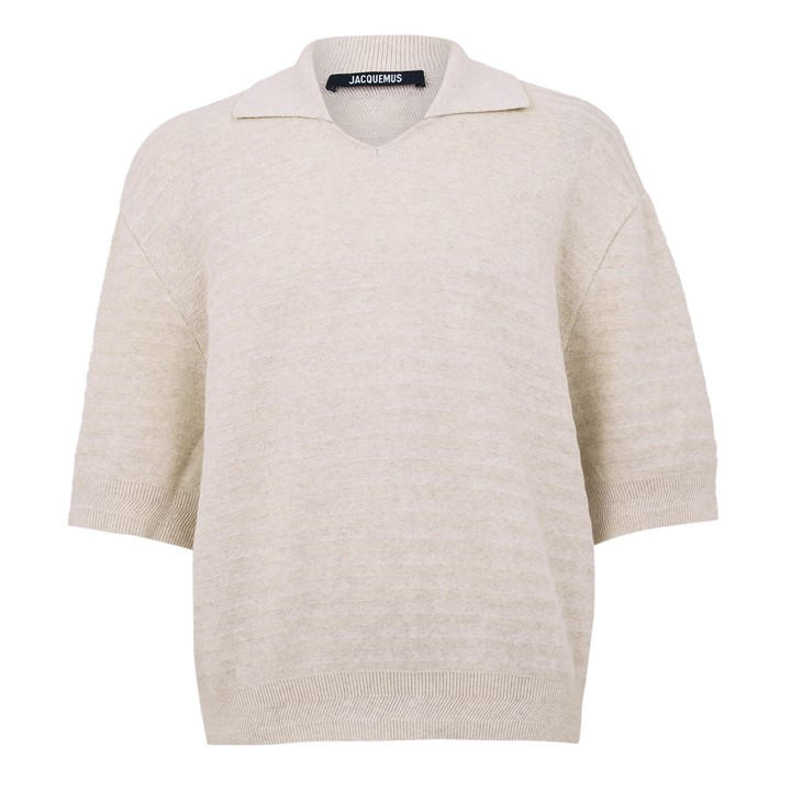 Jacquemus Jacq Knit Polo Sn62 In Sand
