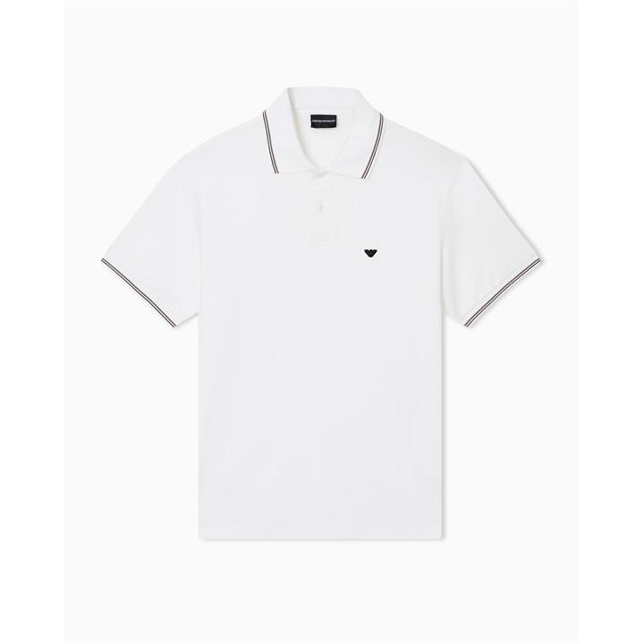 Emporio Armani Men's White Short Sleeve Polo Shirt