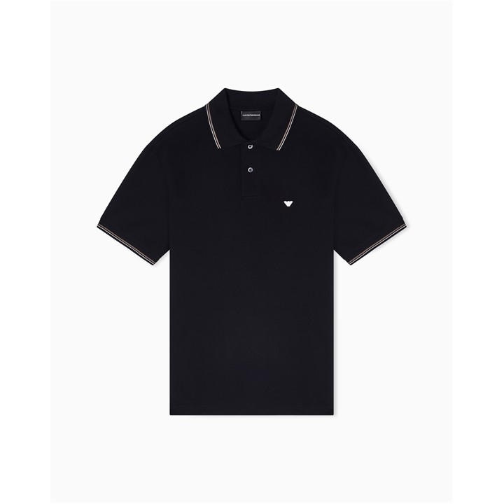 Emporio Armani Men's Black Short Sleeve Polo Shirt - L