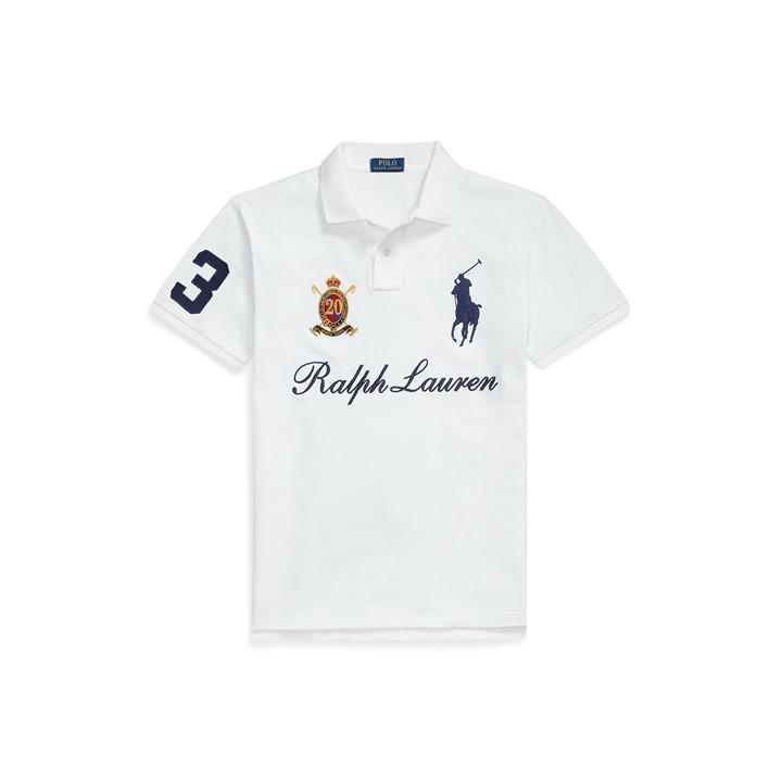 Polo Ralph Lauren Men's White Racing Short Sleeve Shirt - L