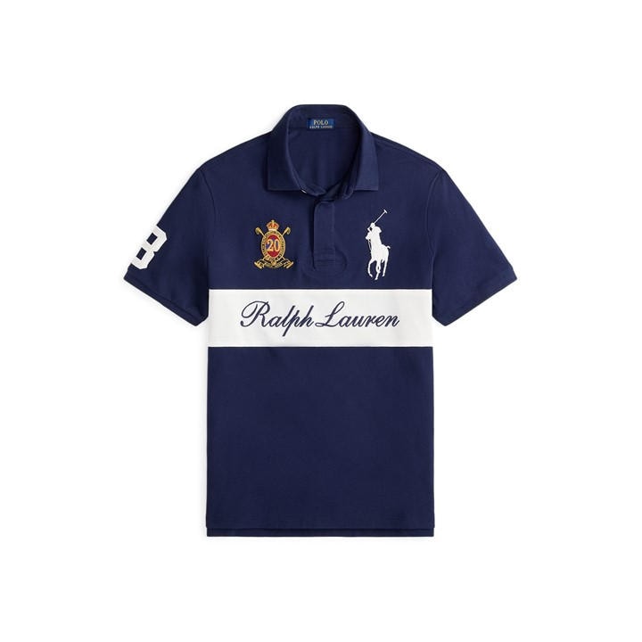 Polo Ralph Lauren Men's Blue Racing Short Sleeve Shirt - L