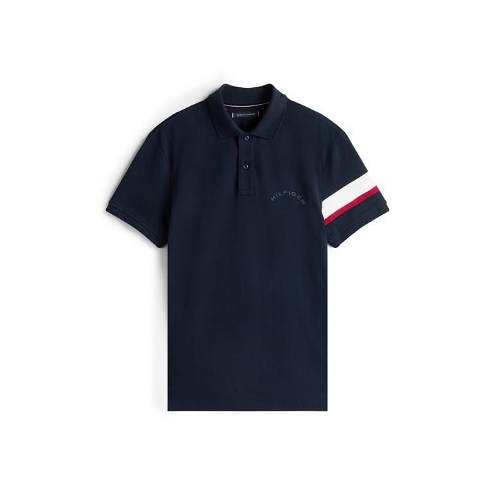 Tommy Hilfiger Men’s Short-Sleeve Tape Detail Polo Shirt – Blue