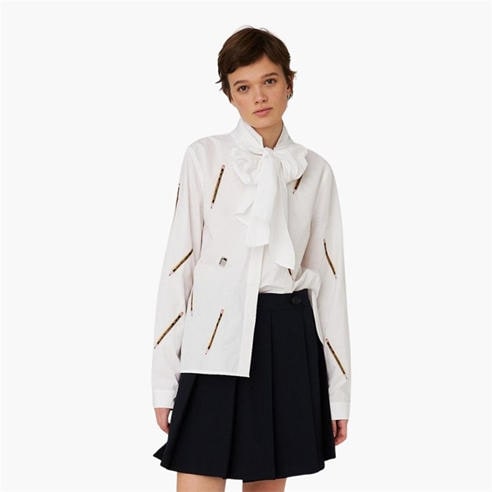 STELLA NOVA - Stella Nova Embroidered Bow Shirt White