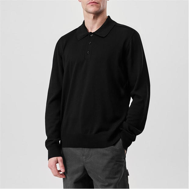 BURBERRY Long Sleeve Knit Polo Shirt,All Products : American Fashion Style Bags On Sale