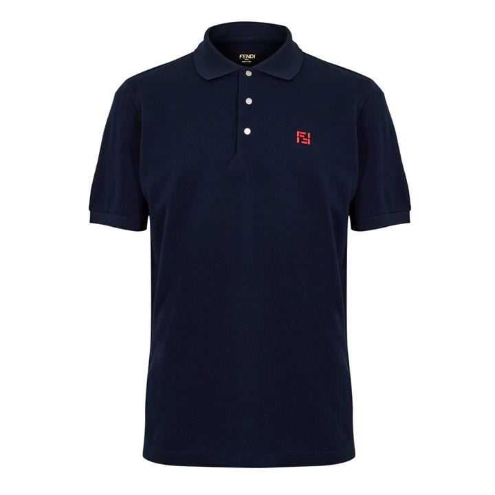 Fendi Men's Blue Short Sleeve Polo Shirt - M