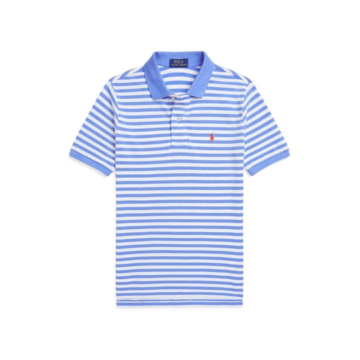 Polo Ralph Lauren Boys Blue Stripe Polo Shirt Juniors - 9 - 10 Years