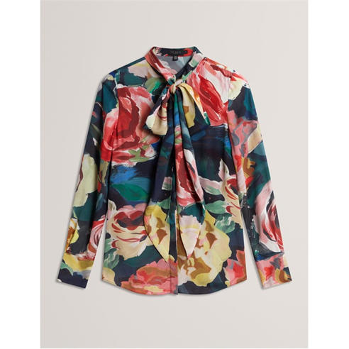 Ted Baker - Women's Tie Neck Long-Sleeve Blouse