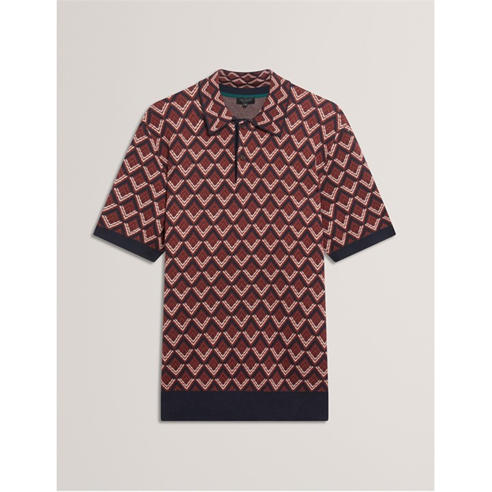 Ted Baker - Men's Jacquard Short-Sleeve Polo Shirt