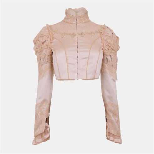 CHLOE - Women’s Cropped Fitted Silk Duchess Jacket