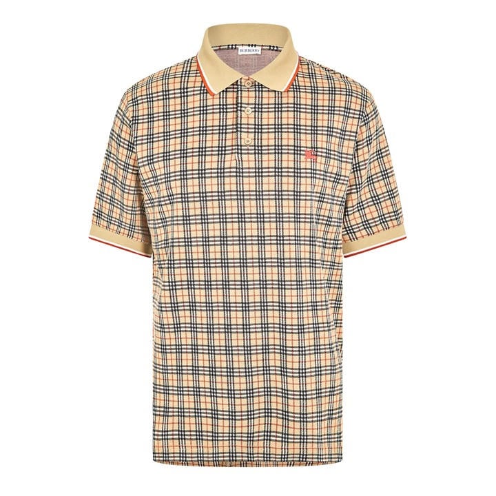 Burberry Men's Beige Burb Pelham Polo Sn62