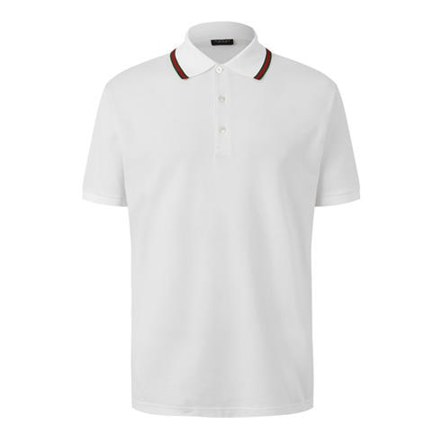GUCCI - Men's Web Trim Cotton Short-Sleeve Polo