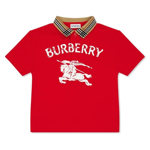 BURBERRY - Kids' Burb Logo Chk Short Sleeve Polo Shirt