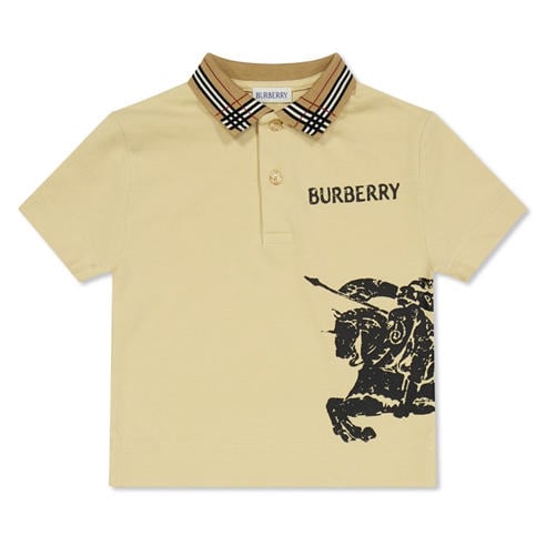 BURBERRY - Kids' Burb Logo Short Sleeve Polo Shirt