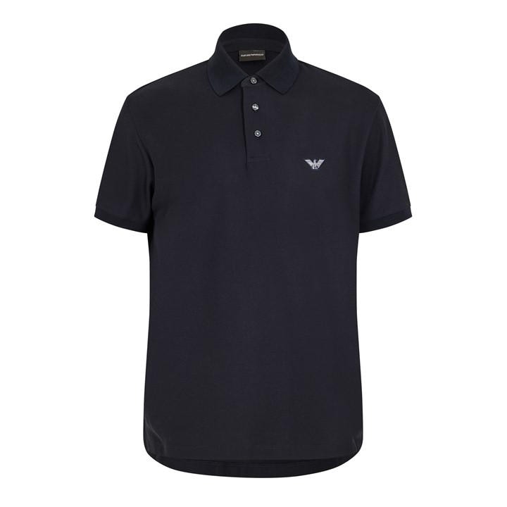 Emporio Armani Men's Blue Short Sleeve Polo Shirt - XL