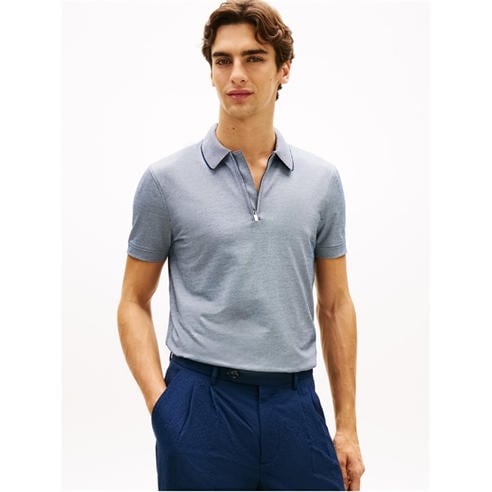 Tommy Hilfiger - Men's DC Zipped Short Sleeve Polo Shirt