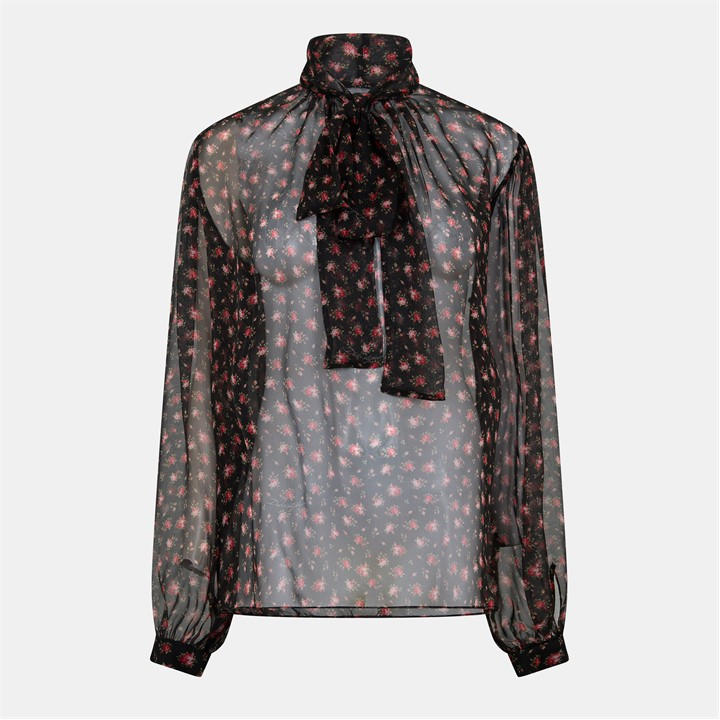 Dolce And Gabbana Women's Black Dg Tie Blouse Ld61