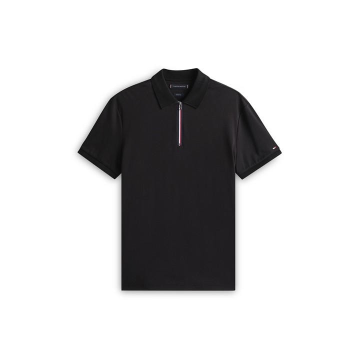 Tommy Hilfiger Men's Black Tommy Zip Polo Small