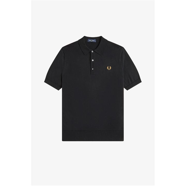Fred Perry Men's Black Fred Knitted Polo Sn62