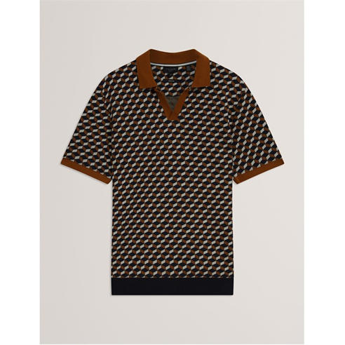 Ted Baker - Men's Jacquard Short Sleeve Polo Shirt
