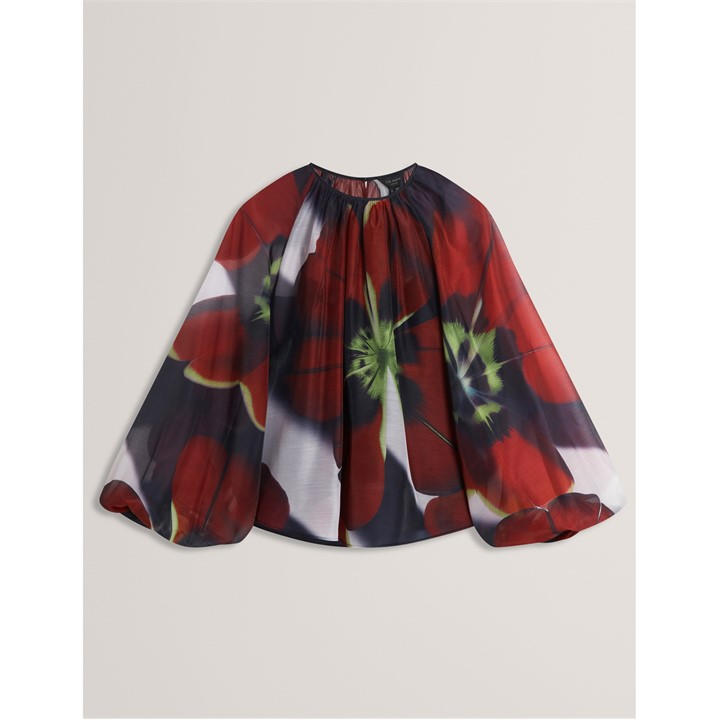Ted Baker Women's Blue Ted Ls Print Top Ld61