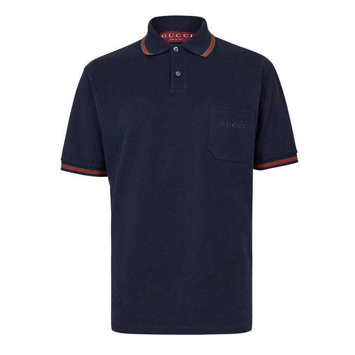 Gucci Men's Blue Short Sleeve Polo Shirt - XL