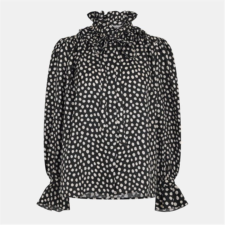 Chloe Women's Black Polka Blouse Ld62