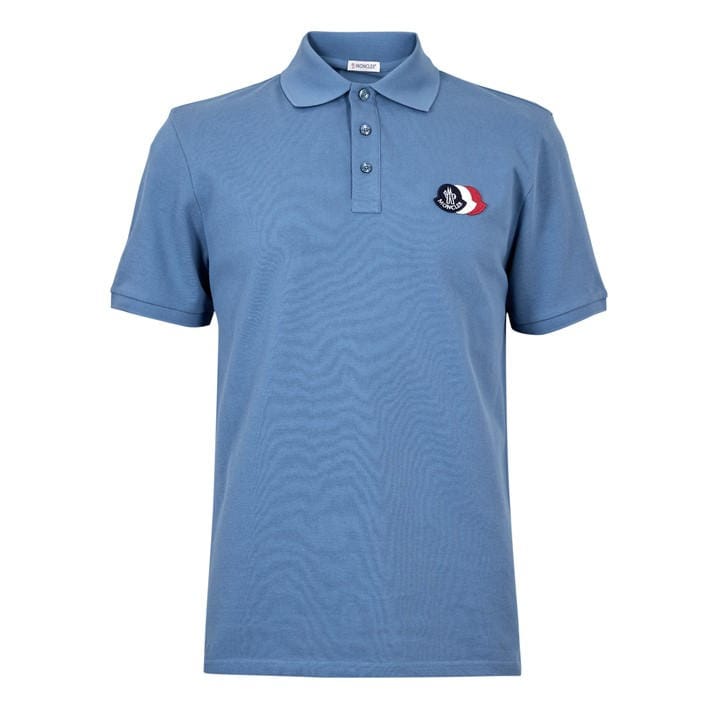Moncler Men's Blue Short Sleeve Polo Shirt