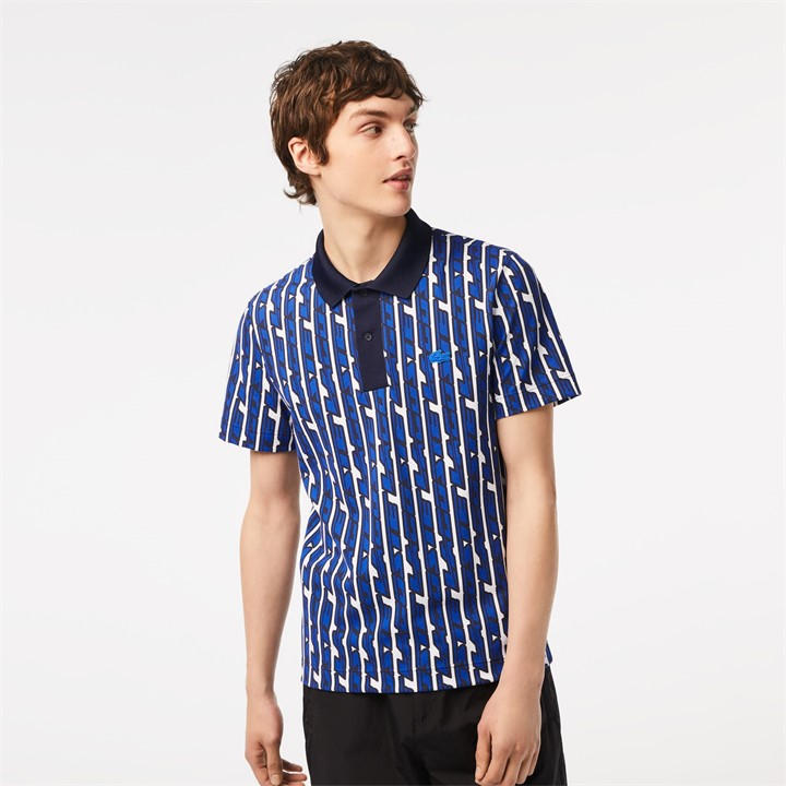 Lacoste Men's Printed Short-Sleeve Polo Shirt - XS