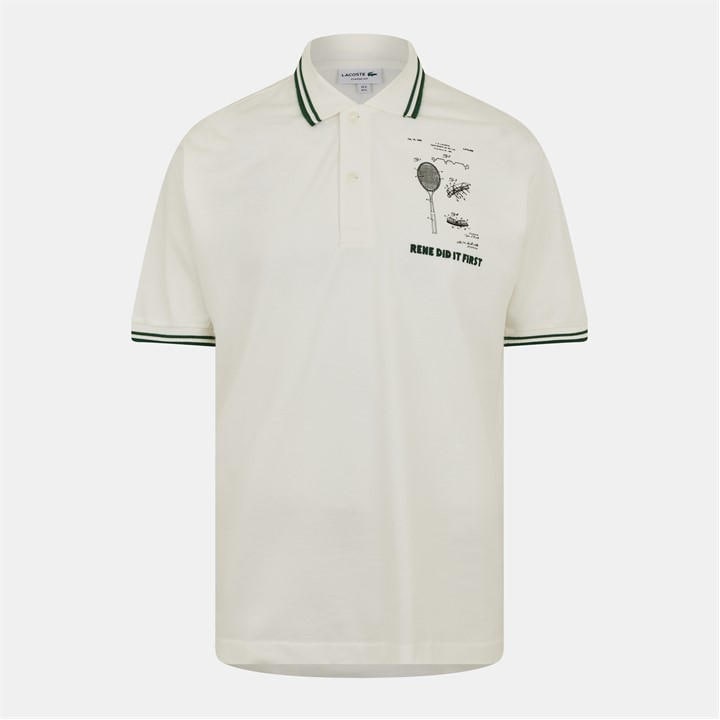 Lacoste Men's Cream Short Sleeve Polo Shirt - XS