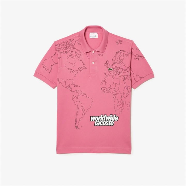 Lacoste Men's Pink Short-Sleeve Polo Shirt - XS