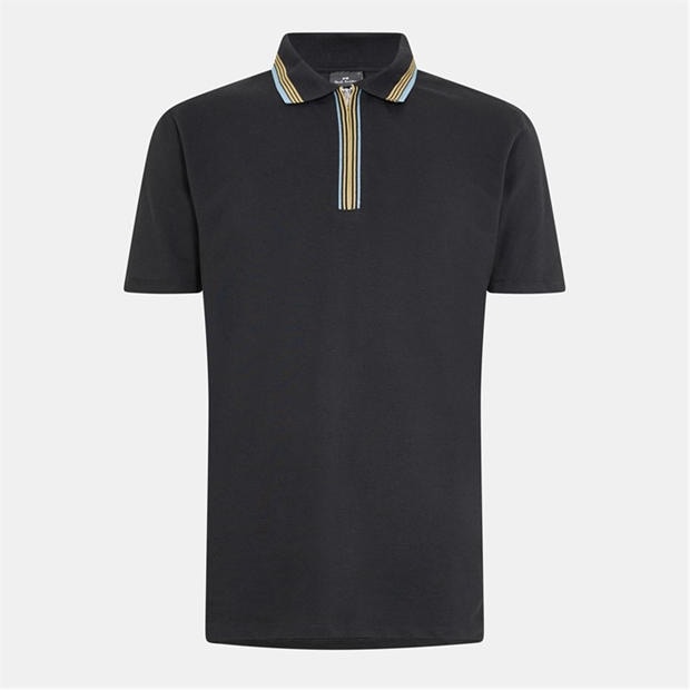 White 02A - PS Paul Smith - Men's Zipped Short-Sleeve Polo Shirt