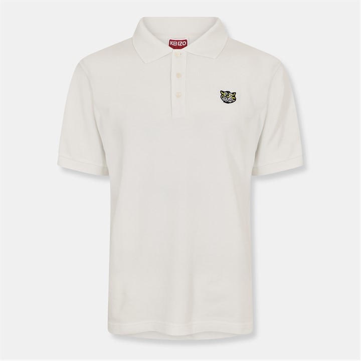 Kenzo Men's White Wild Tiger Short Sleeve Polo Shirt - XL