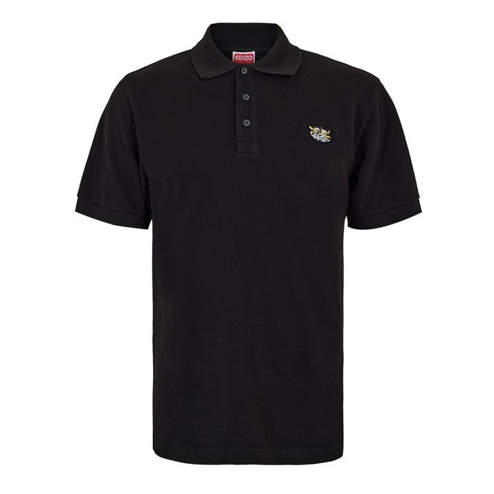 Kenzo Men's Black Wild Tiger Short Sleeve Polo Shirt - XL