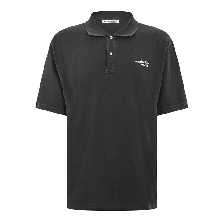 Acne Studios Men's Black Acne Logo Polo Sn62