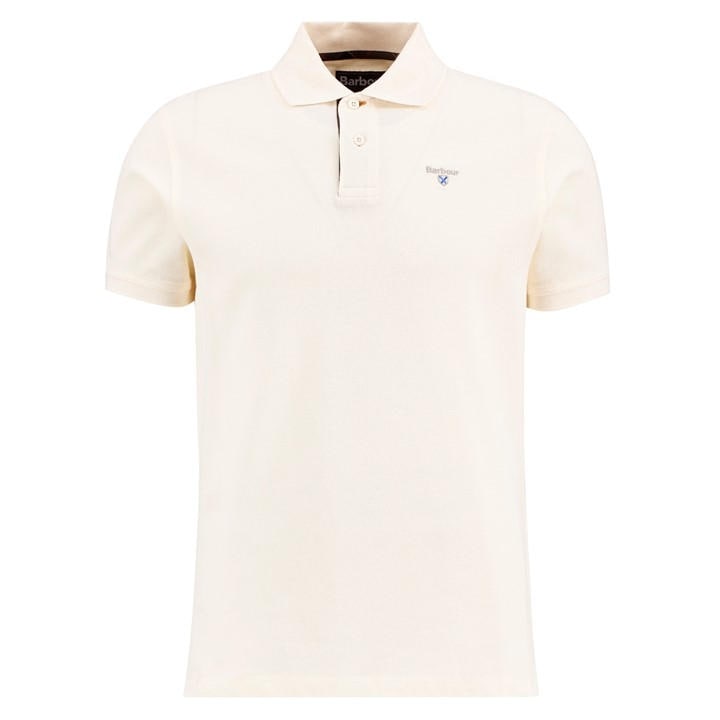 Barbour Men's Cream Tartan Pique Polo Shirt