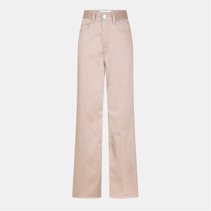 Ami Paris Women's Beige Straight Leg Trousers - Size 8