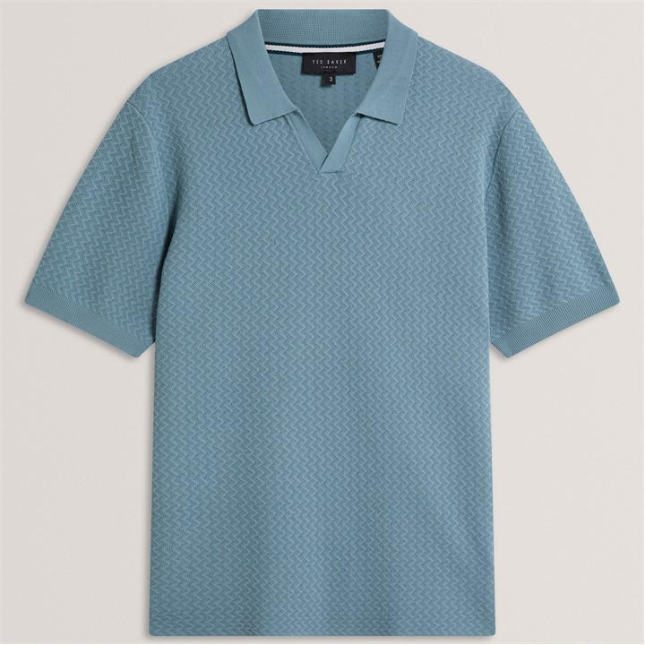 Ted Baker Men's Blue Ted Ss Zzagstch Polo Sn62