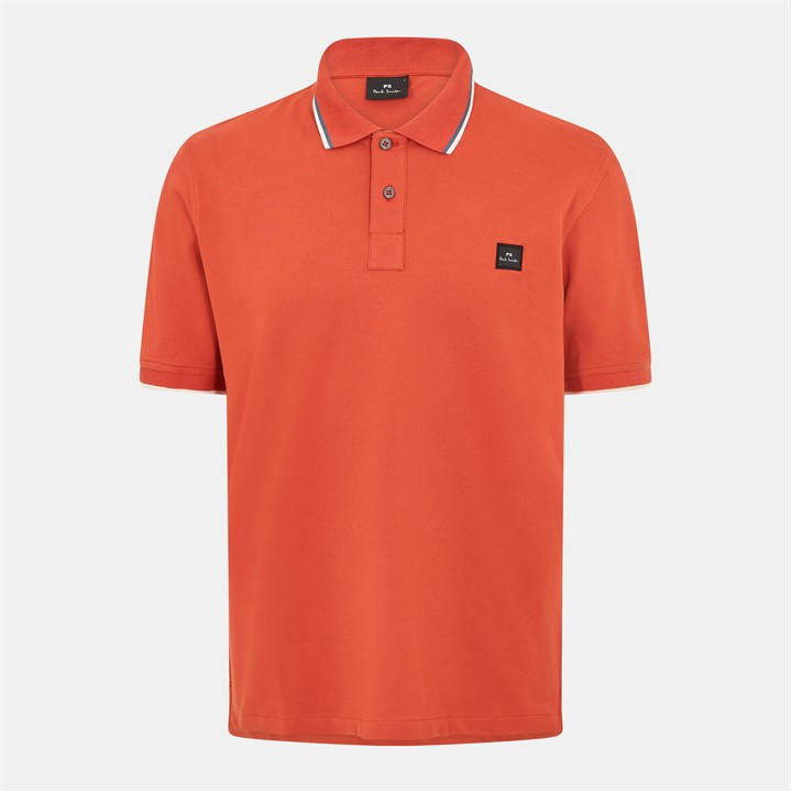 Ps Paul Smith Men's Orange Polo T-Shirt Medium