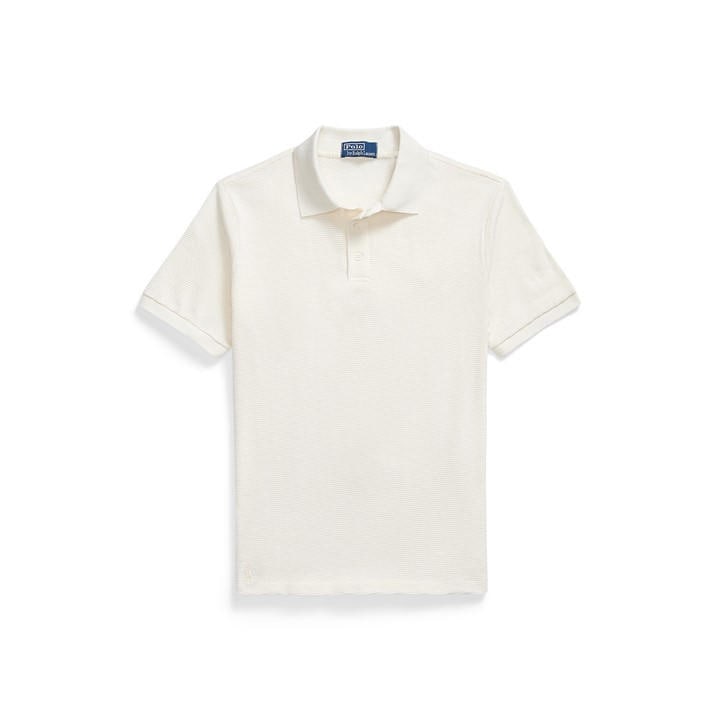 Polo Ralph Lauren Men's Cream Knitted Short Sleeve Shirt - Size 2XL